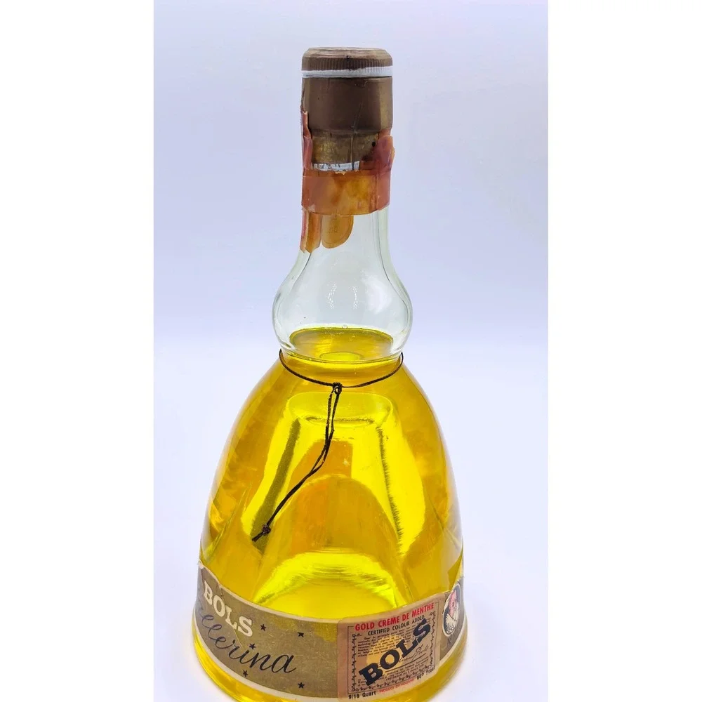 Vintage Bols Ballerina Gold Liqueur Musical Bottle EMPTY Danube France 1950s